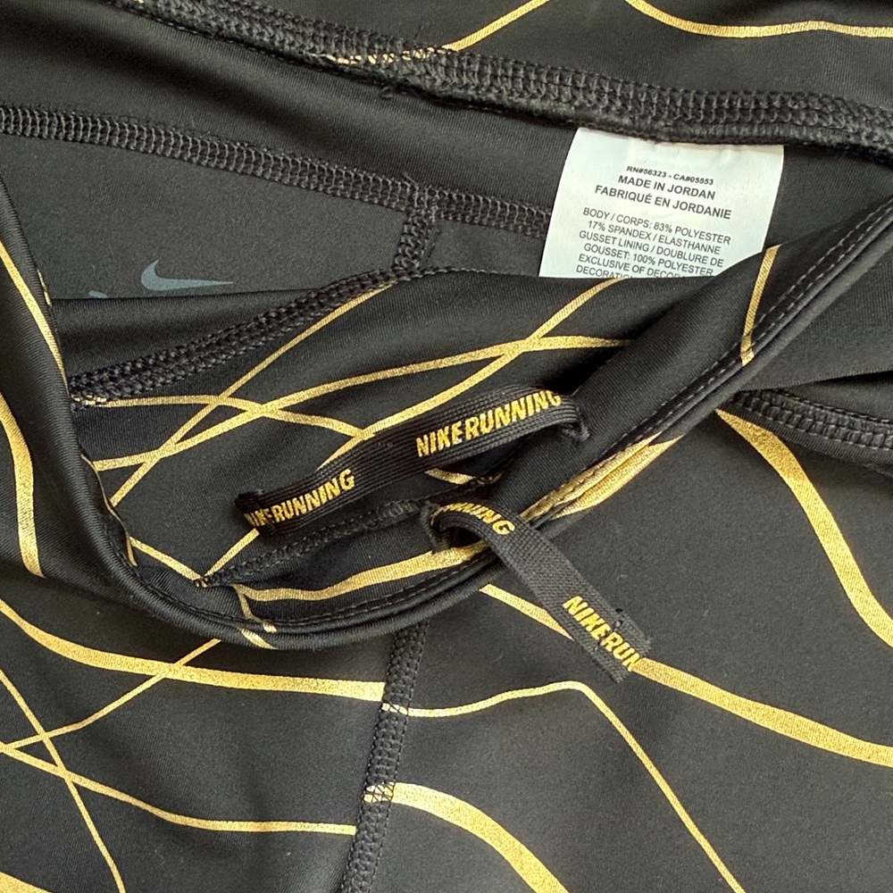 Nike Running Icon Clash Fast Dri-Fit Tight sz XL Black Gold Running Metallic - Picture 5 of 14